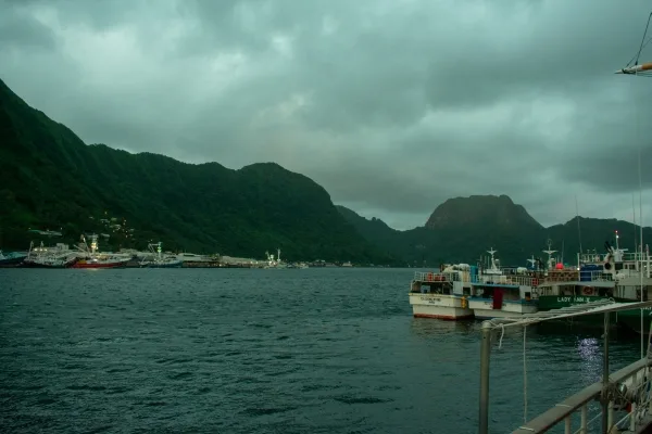 Morning in the Pago Pago port before departure.