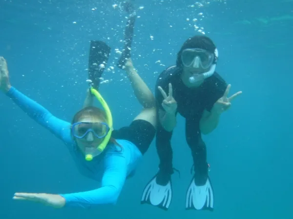 Allison and Malika ready for snorkeling.