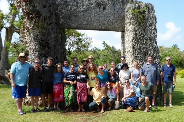 In front of Ha'amonga a Maui ("Maui's Burden").