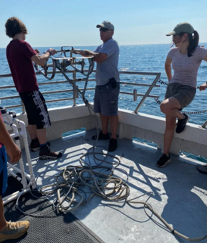 Students on boat