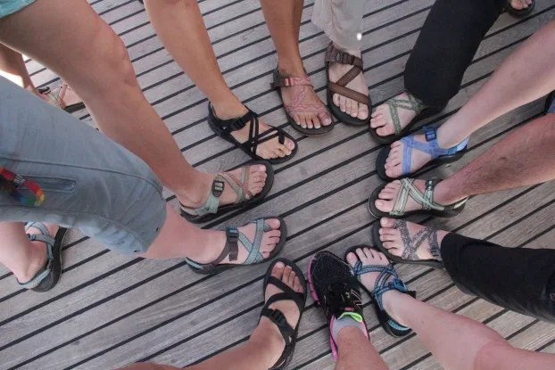 Sneakers in a sea of Chacos