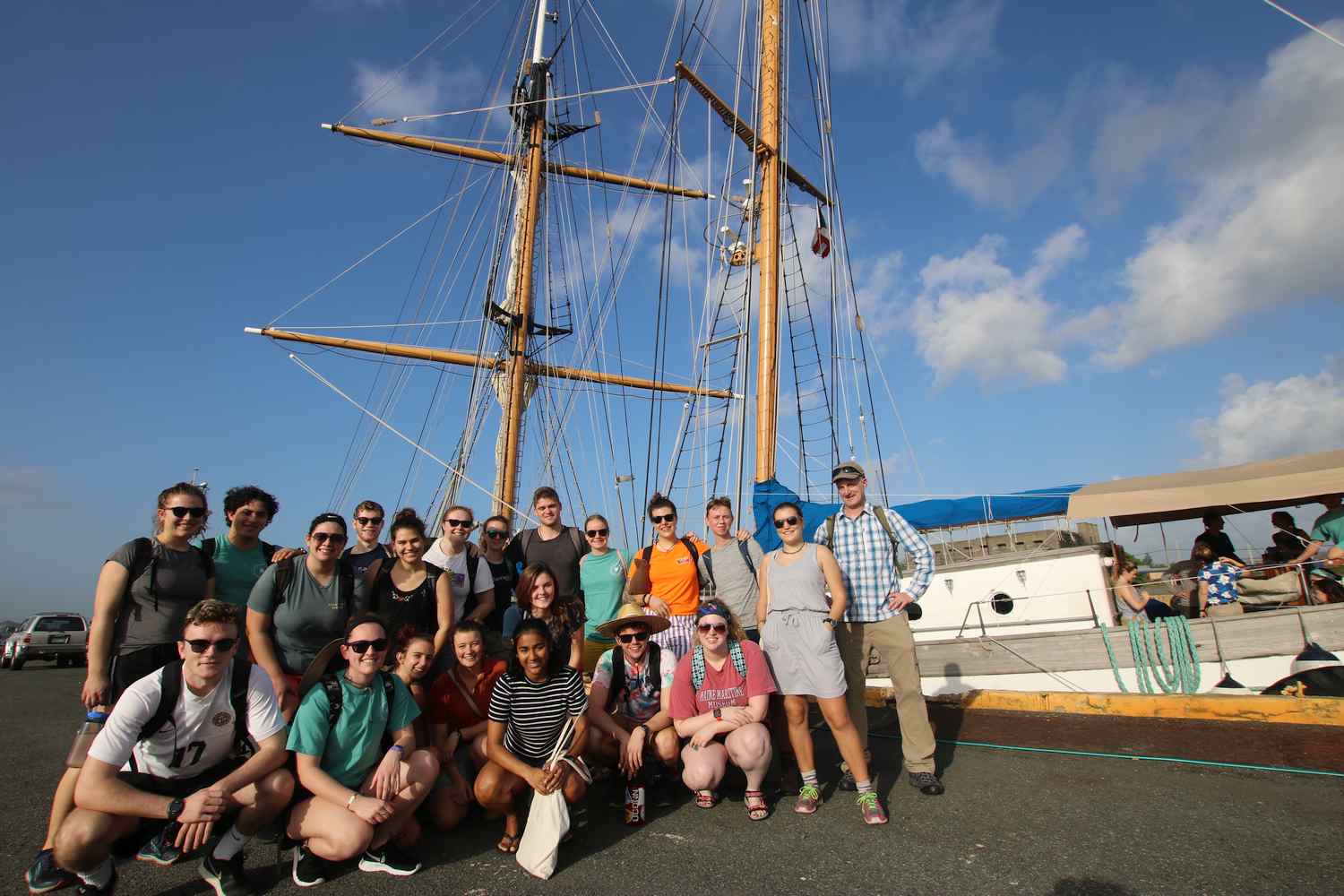 All students arrive on time to join the SSV Corwith Cramer.