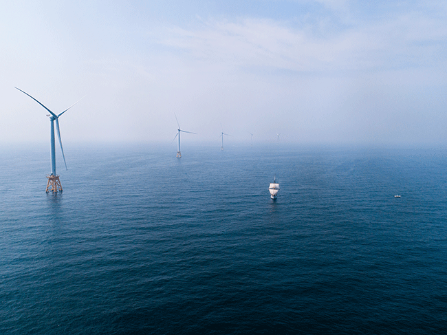 SSV Corwith Cramer sailing through Block Island Wind Farm, 2019. (File photo).