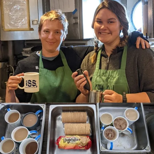 Cookie and Emily, Master Baristas.