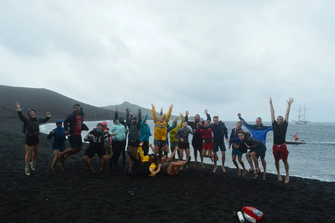 Our group after landing on beach of HTHH