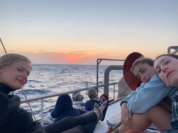 Mathilde, Natalie, and Maia enjoying the sunset on Nov. 24.