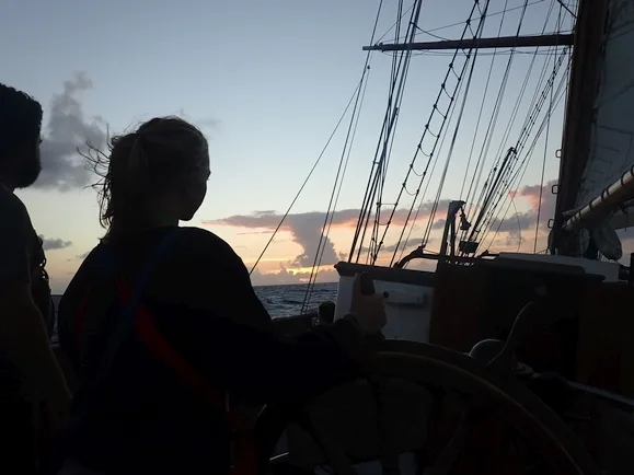 Sunrise at the helm