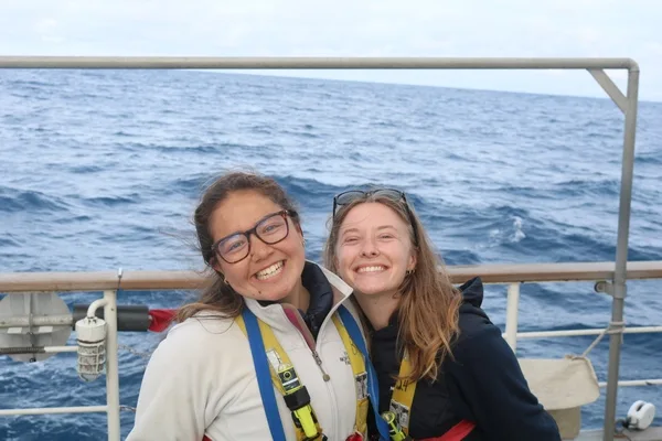 Me (Olivia) and Lucy right before watch turnover! Lucy just ate lots of pizza in preparation for night watch, while I was excited for my seating of dinner post afternoon watch.