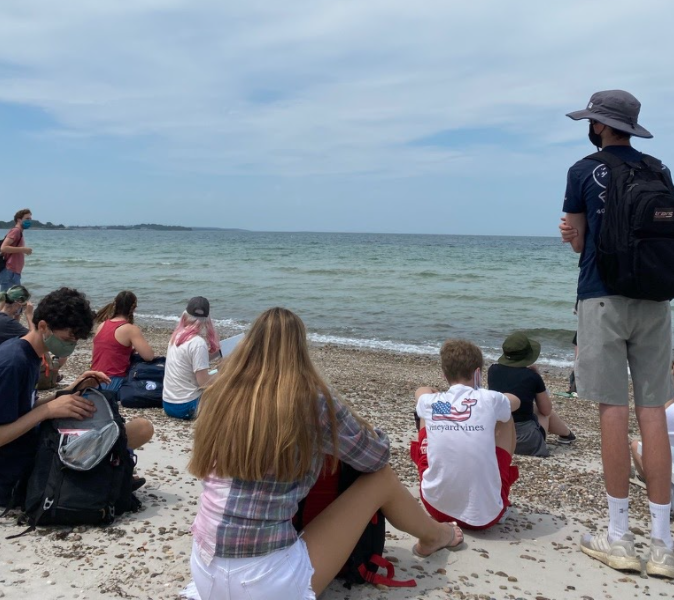 Students in Maritime Studies at the beach.