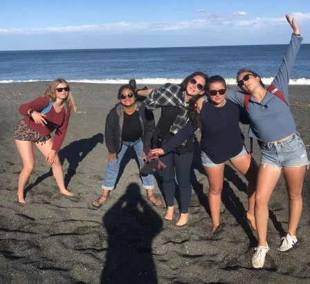 Mathilde, Maia, Mollie, Natalie, and I getting a picture taken my Derek on the beach in Napier.