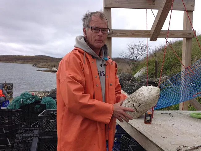 Seth Garfield of Cuttyhunk Shellfish Farms.|Shell (Image from NOAA)